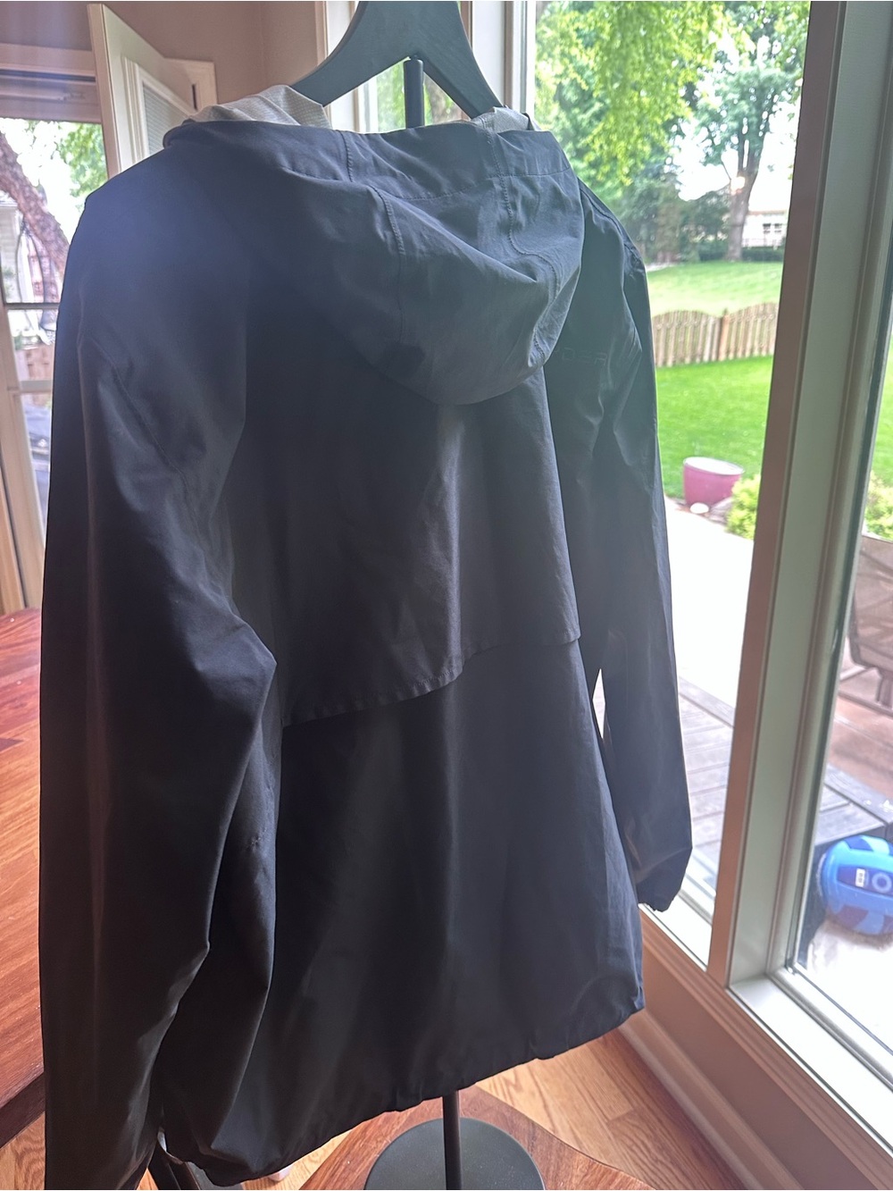 Spyder Hooded Rain Jacket Mens Large Black Full Zip Windbreaker Golf Shell - Picture 6 of 6